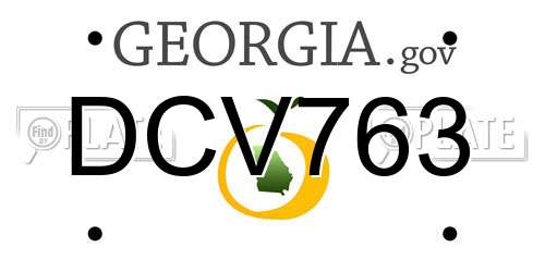 DCV763 Georgia License Plate