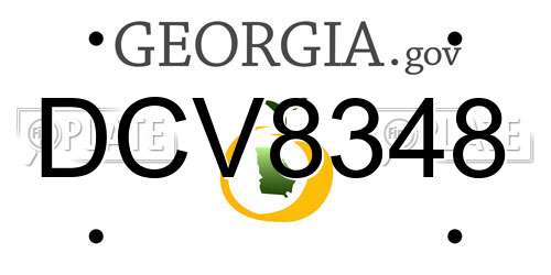 DCV8348 Georgia License Plate