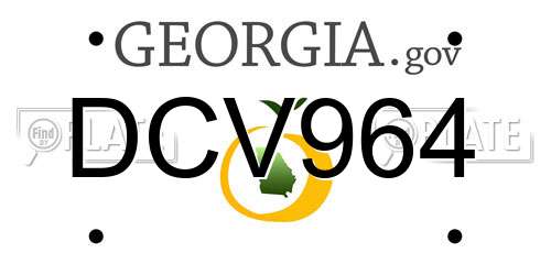 DCV964 Georgia License Plate