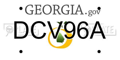 DCV96A Georgia License Plate