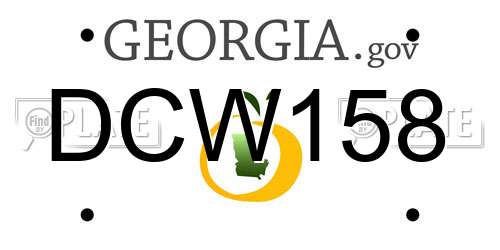 DCW158 Georgia License Plate