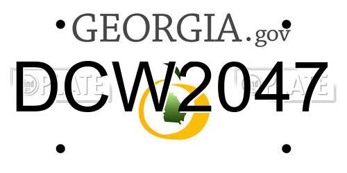 DCW2047 Georgia License Plate