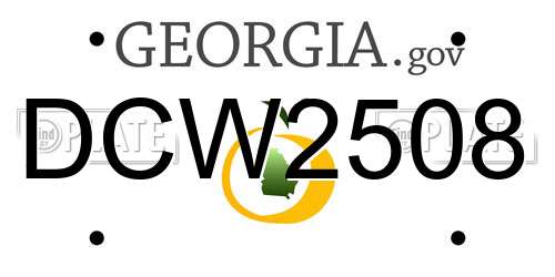 DCW2508 Georgia License Plate