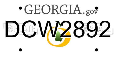 DCW2892 Georgia License Plate