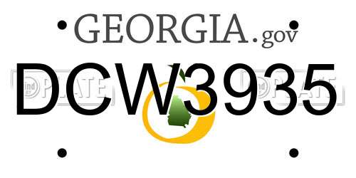 DCW3935 Georgia License Plate