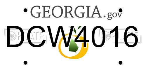 DCW4016 Georgia License Plate