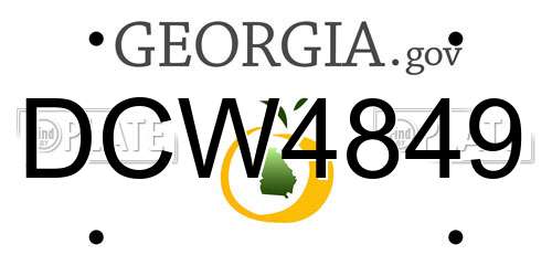 DCW4849 Georgia License Plate