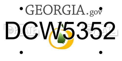 DCW5352 Georgia License Plate