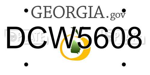 DCW5608 Georgia License Plate