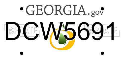 DCW5691 Georgia License Plate