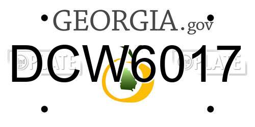 DCW6017 Georgia License Plate