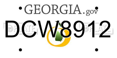 DCW8912 Georgia License Plate