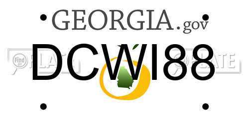 DCWI88 Georgia License Plate