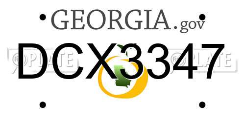 DCX3347 Georgia License Plate