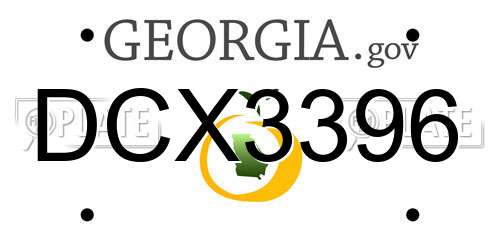 DCX3396 Georgia License Plate