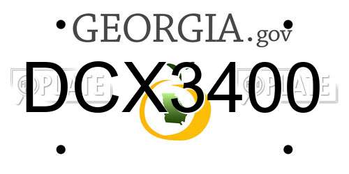 DCX3400 Georgia License Plate
