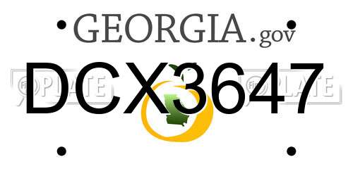 DCX3647 Georgia License Plate