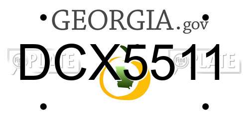 DCX5511 Georgia License Plate