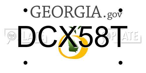 DCX58T Georgia License Plate