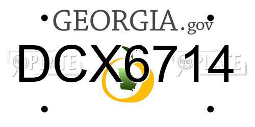 DCX6714 Georgia License Plate