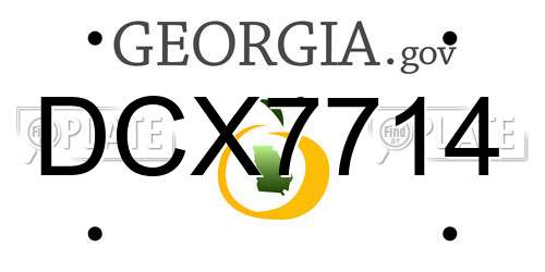 DCX7714 Georgia License Plate