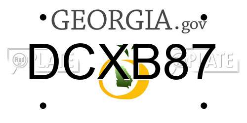 DCXB87 Georgia License Plate