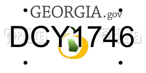 DCY1746 Georgia License Plate