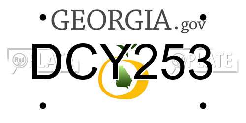 DCY253 Georgia License Plate