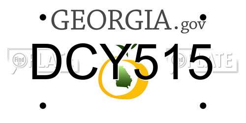 DCY515 Georgia License Plate