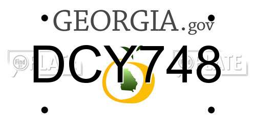 DCY748 Georgia License Plate