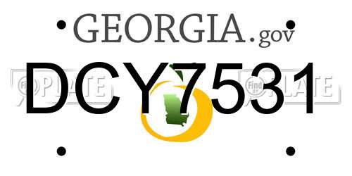 DCY7531 Georgia License Plate
