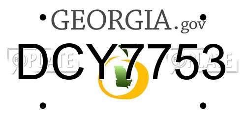 DCY7753 Georgia License Plate