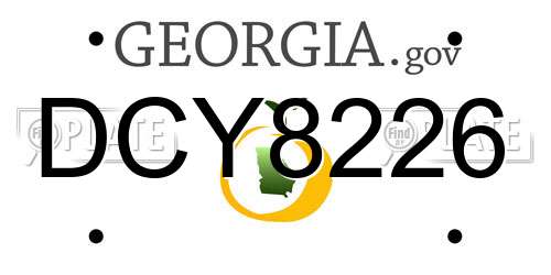 DCY8226 Georgia License Plate