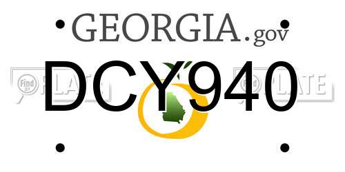 DCY940 Georgia License Plate