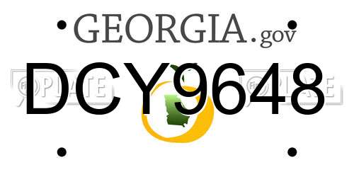 DCY9648 Georgia License Plate
