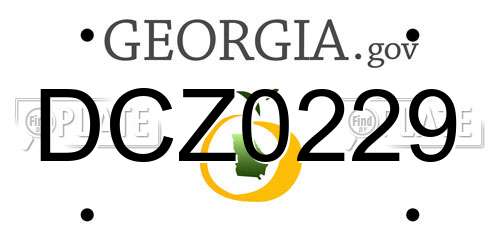 DCZ0229 Georgia License Plate