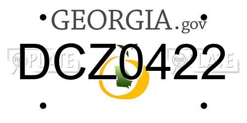 DCZ0422 Georgia License Plate