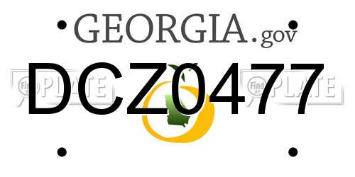 DCZ0477 Georgia License Plate