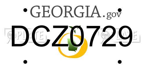 DCZ0729 Georgia License Plate