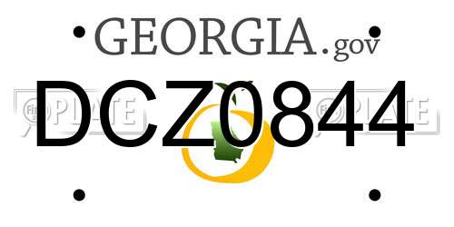 DCZ0844 Georgia License Plate