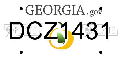 DCZ1431 Georgia License Plate