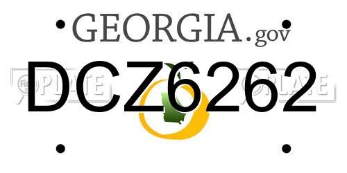 DCZ6262 Georgia License Plate