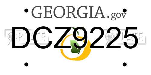 DCZ9225 Georgia License Plate