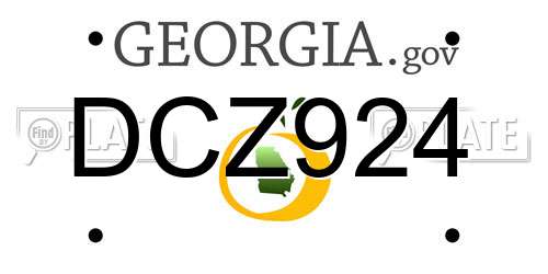 DCZ924 Georgia License Plate