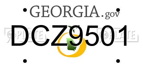 DCZ9501 Georgia License Plate