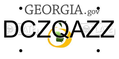 DCZQAZZ Georgia License Plate