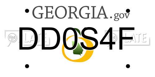 DD0S4F Georgia License Plate