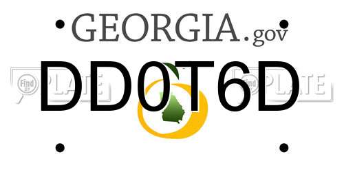DD0T6D Georgia License Plate