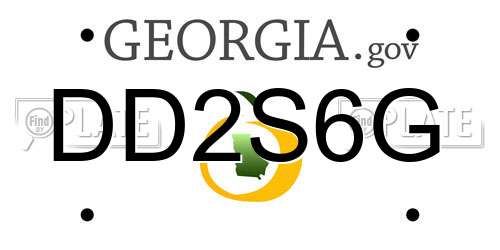 DD2S6G Georgia License Plate