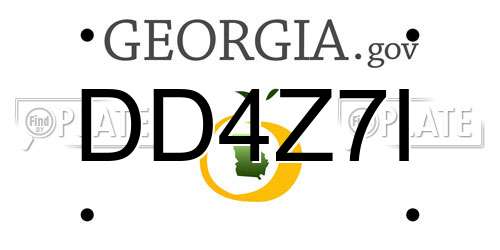 DD4Z7I Georgia License Plate